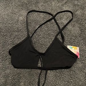 FLEO Black Keyhole Swim Top L